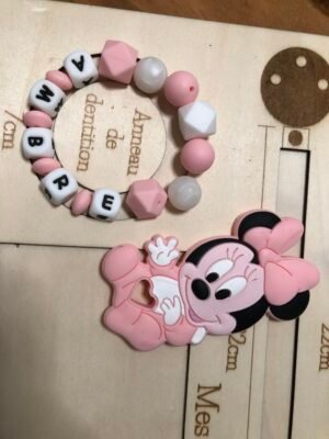 Porte clé + anneau de dentition Minnie Ambre - Manon 🤍