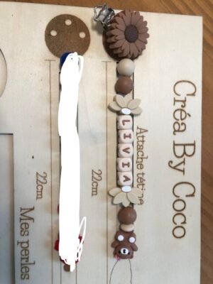 Attache tétine ourson Livia