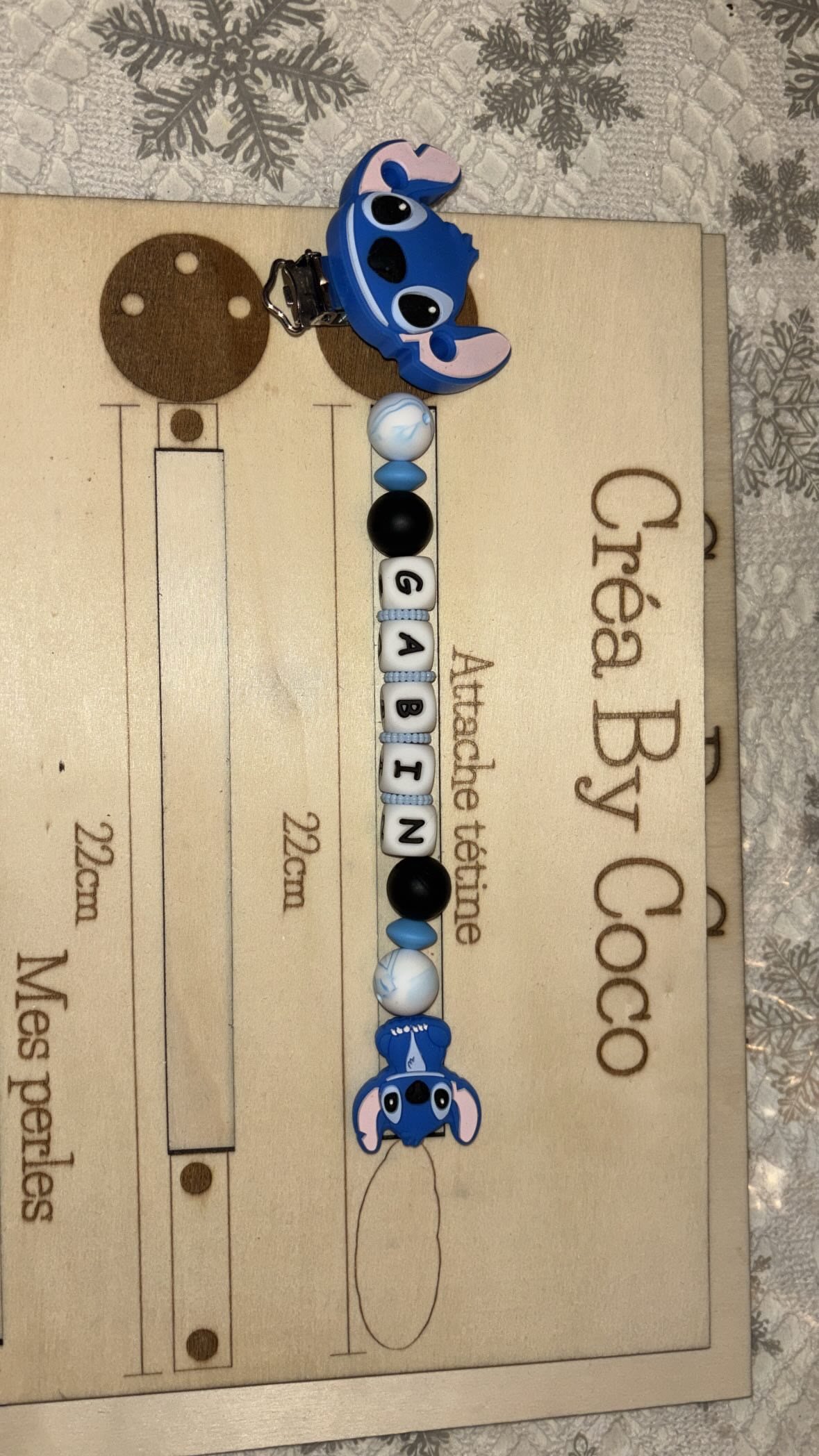 Attache tétine Gabin – Marine (MAM)