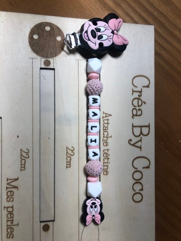 Attache tétine + anneau  Malia - 👑