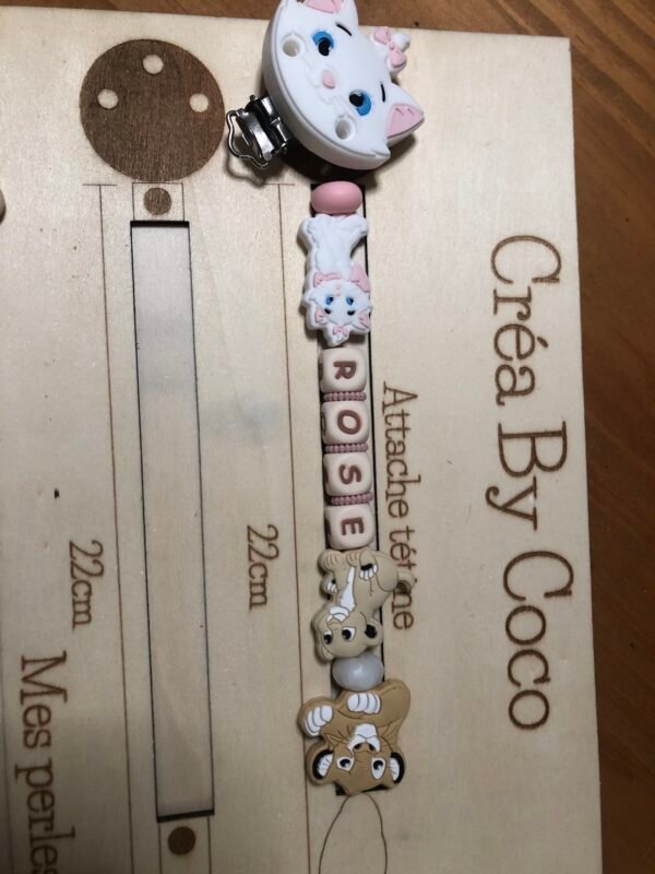 Attache tétine rose - Aurore