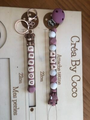 Attache tétine + porte clé -unefille22