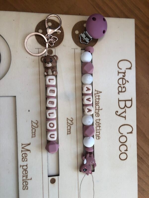 Attache tétine + porte clé -unefille22