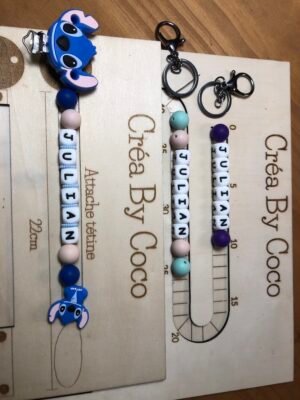 Lot porte cle + attache tétine Julian - Snooky