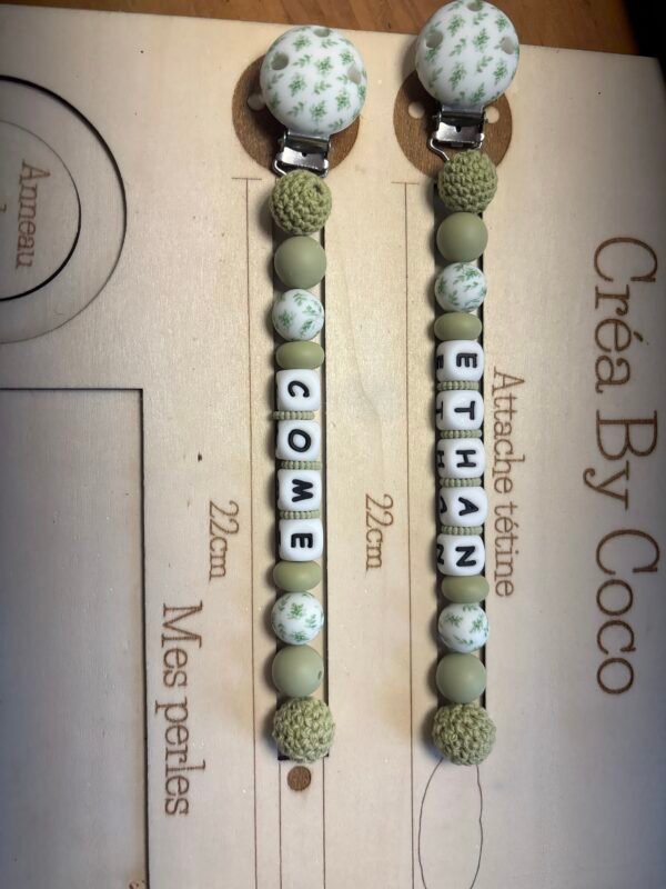 Duo attache tétine Côme et Ethan - Marie