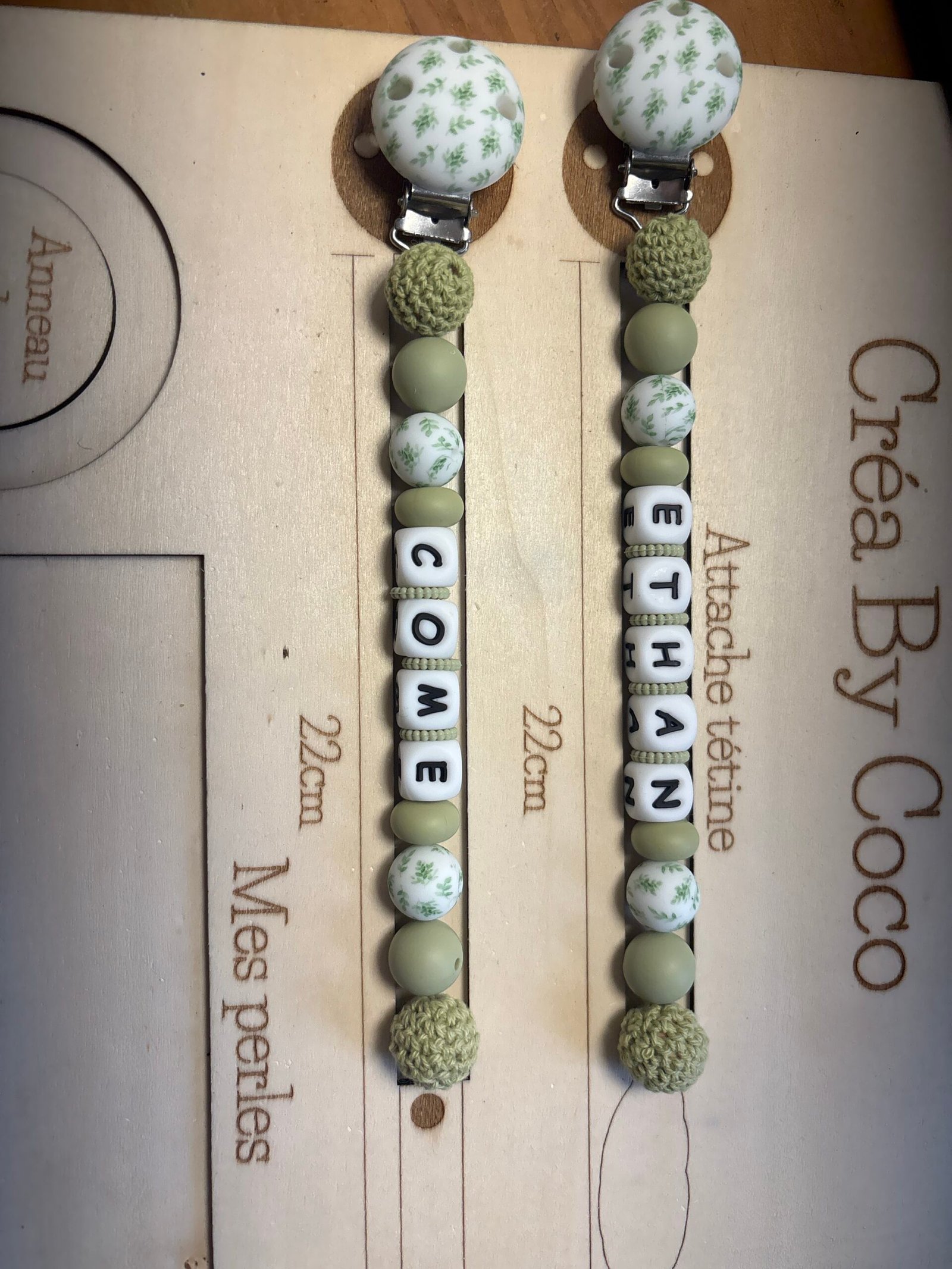 Duo attache tétine Côme et Ethan – Marie