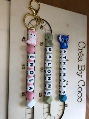 Attache doudou + 2FOIS PORTE CLÉS TRIPLE