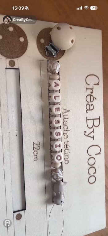 Attache tétine + anneau - Léa (+MAM)