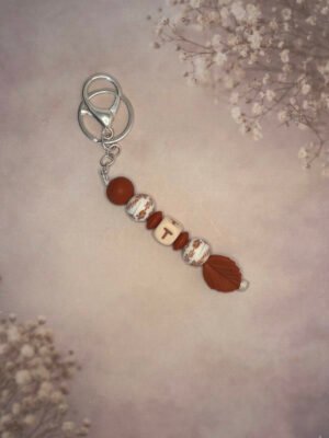 Porte clés – Feuille terracotta