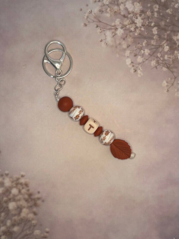 Porte clés – Feuille terracotta