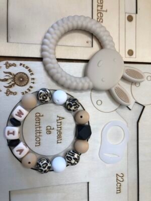 Lot attache tétine + anneau de dentition - Manoon (MAM)