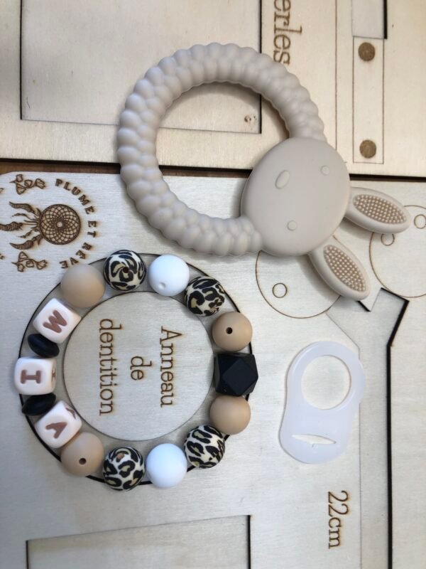 Lot attache tétine + anneau de dentition - Manoon (MAM)