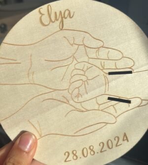 Rond en bois pour bracelet de naissance 1, 2 ou 3 enfants