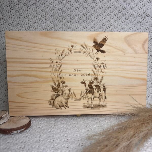 Boite à souvenirs personnalisée en bois