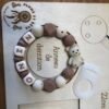 Lot naissance attaches tétine + doudou + anneau dentition - Pauline (MAM)