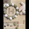 Lot Eloann attache tétinex2, anneau de dentition + cercle bracelet naissance - Seoban